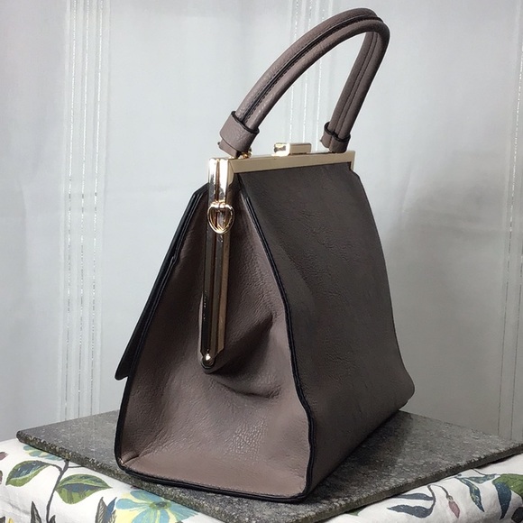 DUNE LONDON Taupe Gold Footed Bottom Hand Tote Bag - Picture 7 of 9